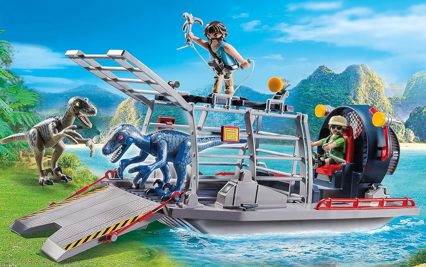 PLAYMOBIL Enemy Airboat with Raptor Building Set